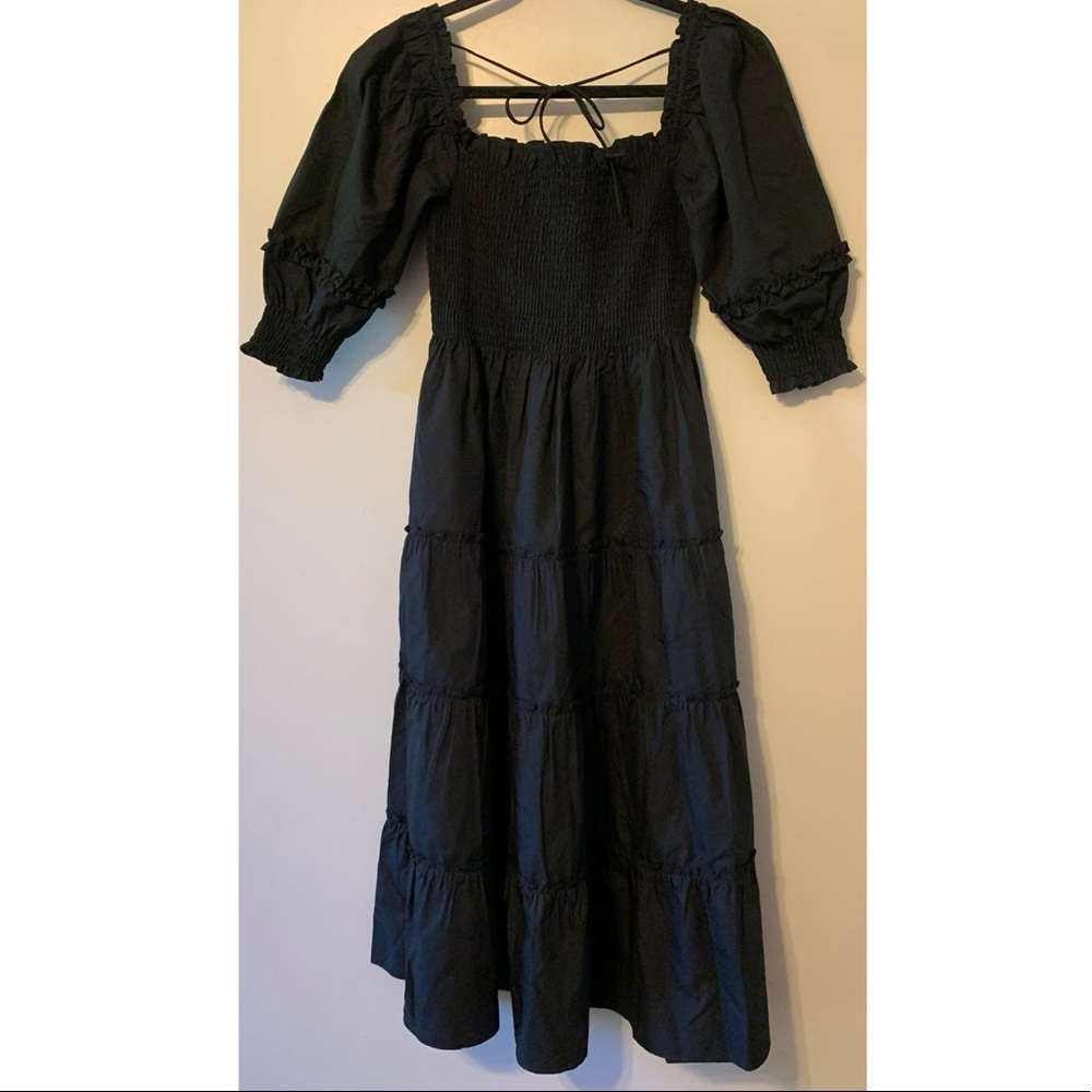 Hill House Nesli Nap Dress In Black Dot - Picture 5 of 5